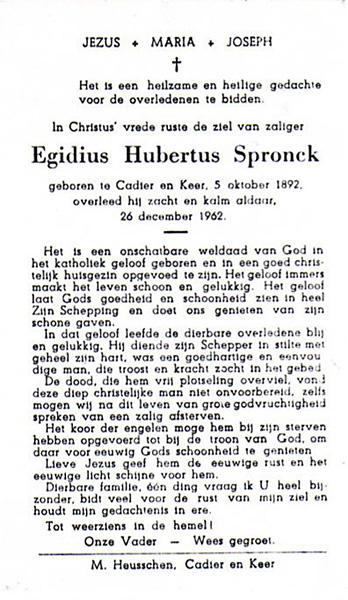 Spronck Egidius Hubertus tekst